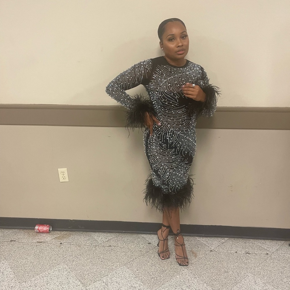 Feathered/Sequins Dress